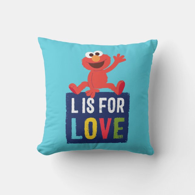 Elmo | L is for Love Throw Pillow (Front)
