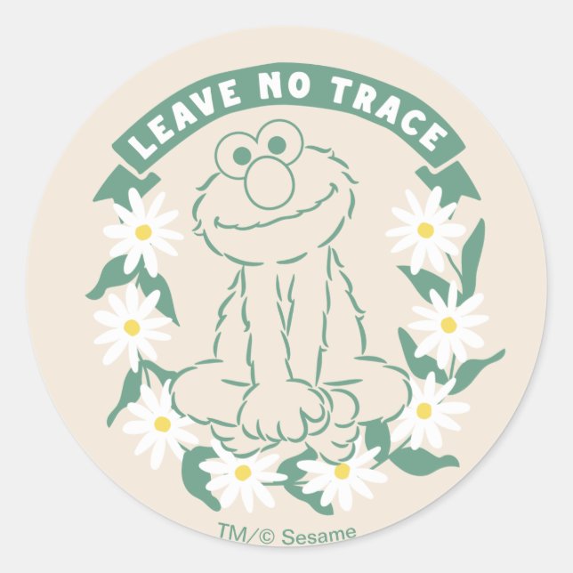 Elmo | Leave No Trace Floral Graphic Classic Round Sticker (Front)