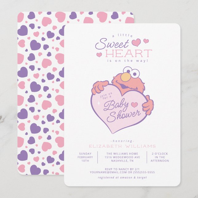 Elmo - Little Sweetheart Baby Shower Invitation (Front/Back)