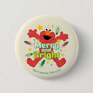 Elmo   Merry and Bright 2 Inch Round Button