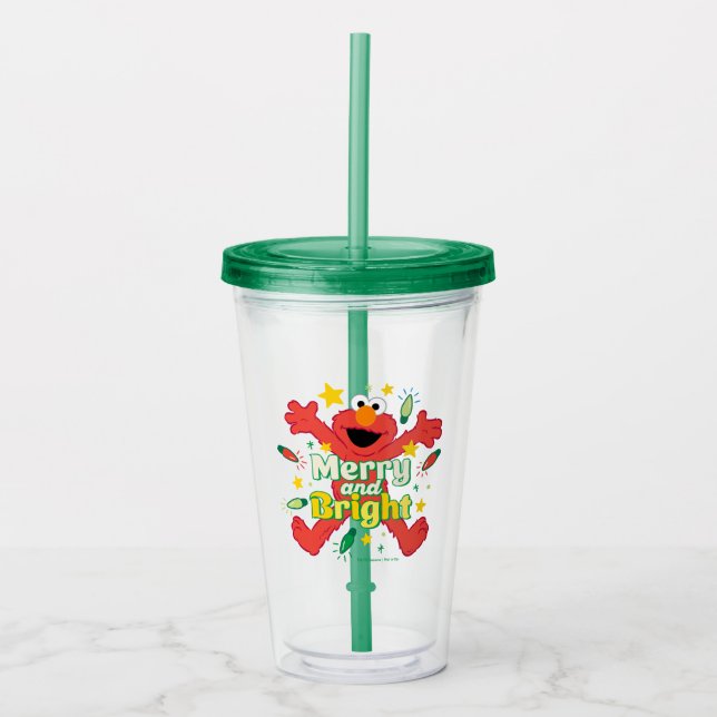 Elmo | Merry and Bright Acrylic Tumbler (Front)