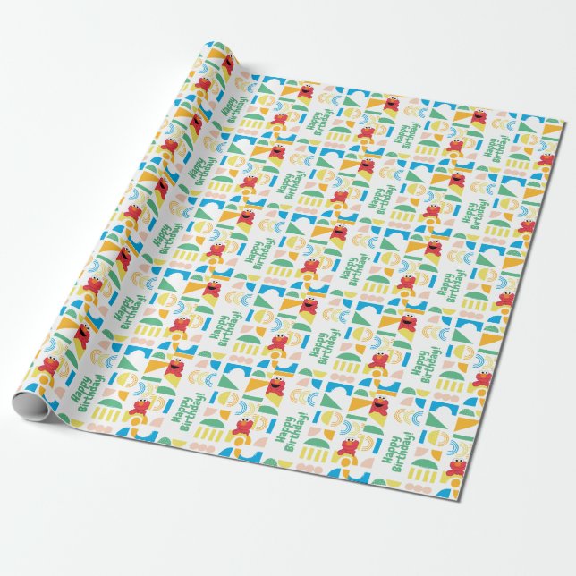 Elmo Minimalist Pattern Wrapping Paper (Unrolled)