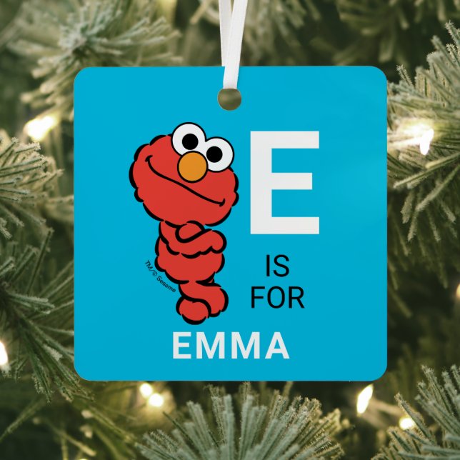 Elmo | Personalized Name with Photo Metal Ornament (Insitu)