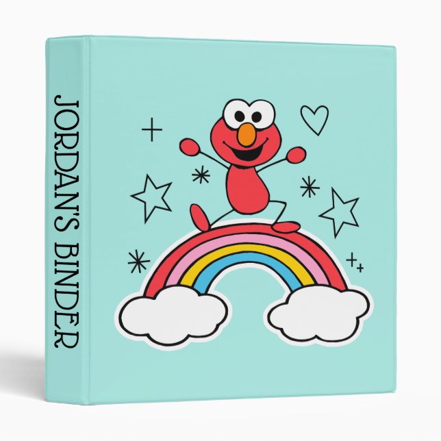 Elmo Rainbow Doodley Graphic Binder (Front/Spine)