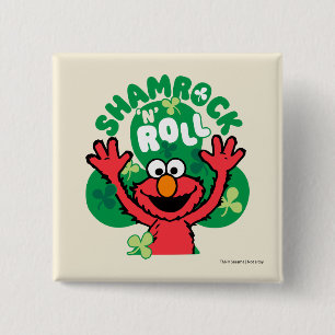 Elmo   Shamrock 'N' Roll 2 Inch Square Button