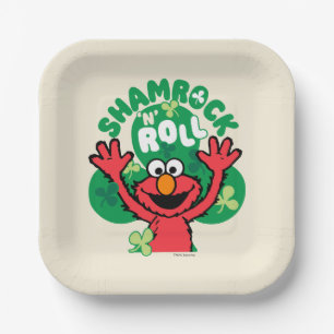 Elmo Shamrock 'N' Roll Paper Plate