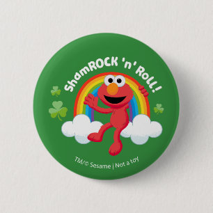 Elmo   Shamrock 'n' Roll Rainbow 2 Inch Round Button