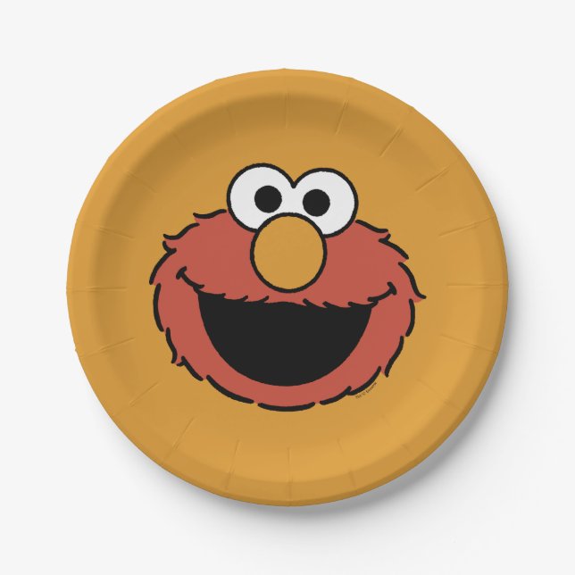 Elmo Smiling Face Paper Plate (Front)
