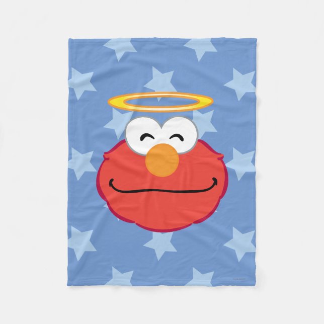 Elmo Smiling Face with Halo Fleece Blanket (Front)