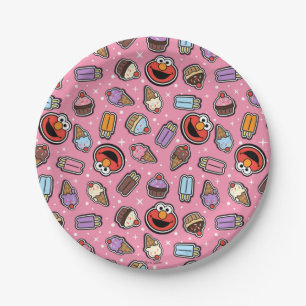 Elmo Sweet Treat Sticker Pattern Paper Plate