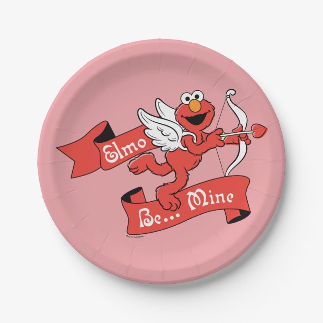 Elmo Valentine's Cupid Paper Plate (Front)