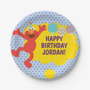 Elmo With Party Balloons Pattern Paper Plate