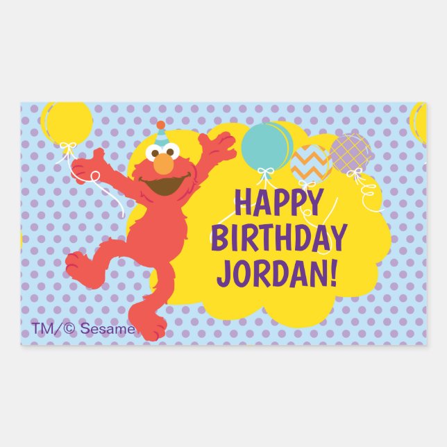 Elmo With Party Balloons Pattern Sticker (Front)