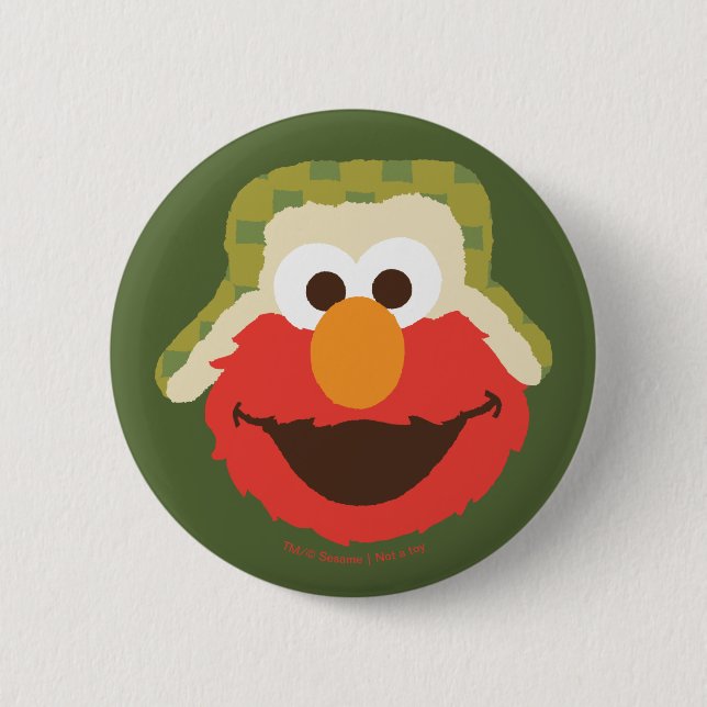 Elmo Woodland Face 2 Inch Round Button (Front)
