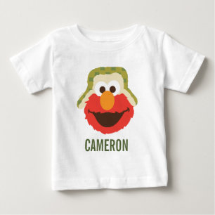 Elmo Woodland Face   Add Your Name Baby T-Shirt