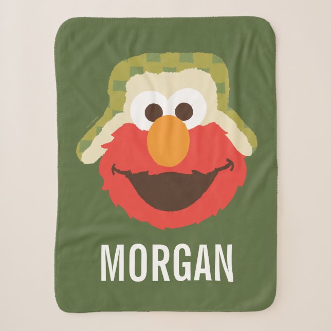 Elmo Woodland Face | Add Your Name Sherpa Blanket (Front)