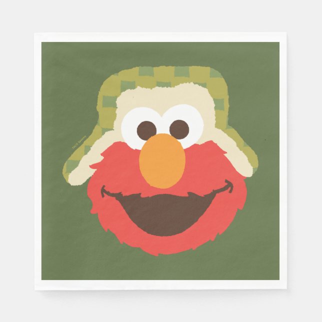 Elmo Woodland Face Napkin (Front)