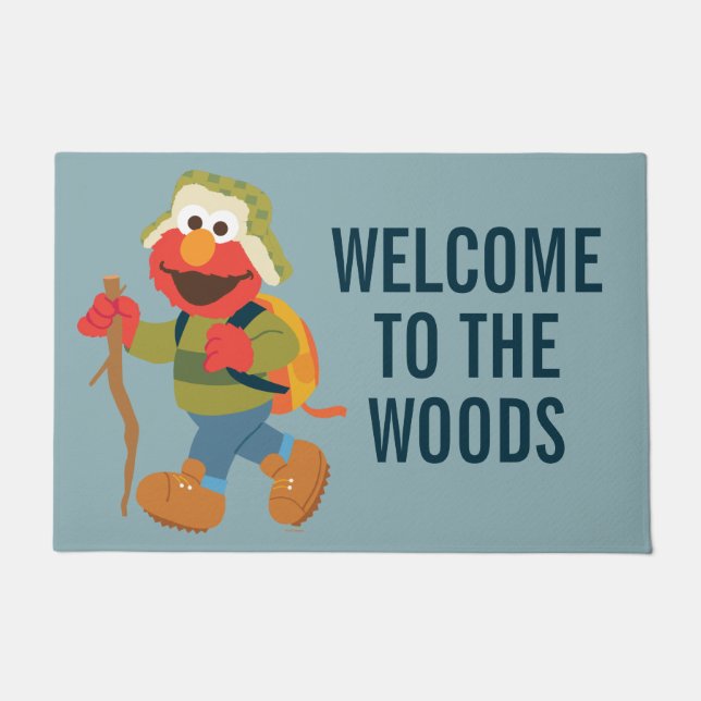 Elmo Woodland Hike | Add Your Message Doormat (Front)