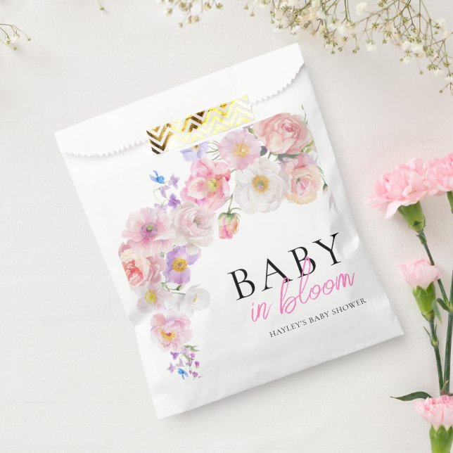 Eloise Pink Floral Baby In Bloom Baby Shower Favour Bag (Sealed)