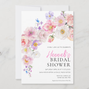 Eloise Pink Floral Bridal Shower Invitation