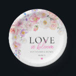 Eloise Pink Floral Love In Bloom Paper Plate<br><div class="desc">These paper plate feature a hot pink spring floral design. The text is fully editable. For more advanced customization of this design, simply select the "Customize It" button above.</div>