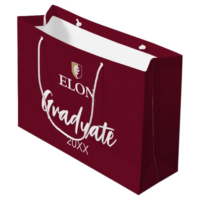Elon | Graduate 20XX Large Gift Bag (Front Angled)