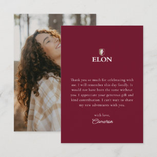 Elon Graduate 20XX Thank You Card