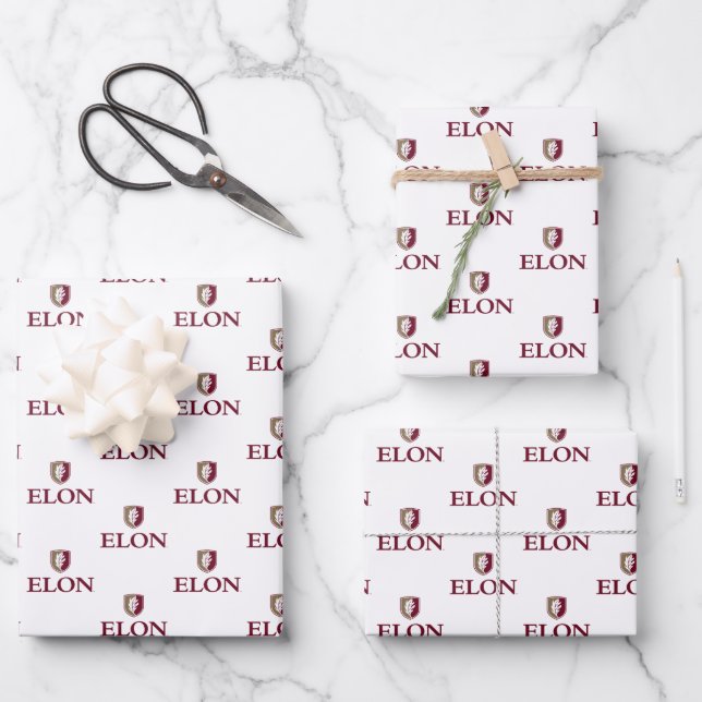 Elon Graduation Wrapping Paper Sheet (Front)