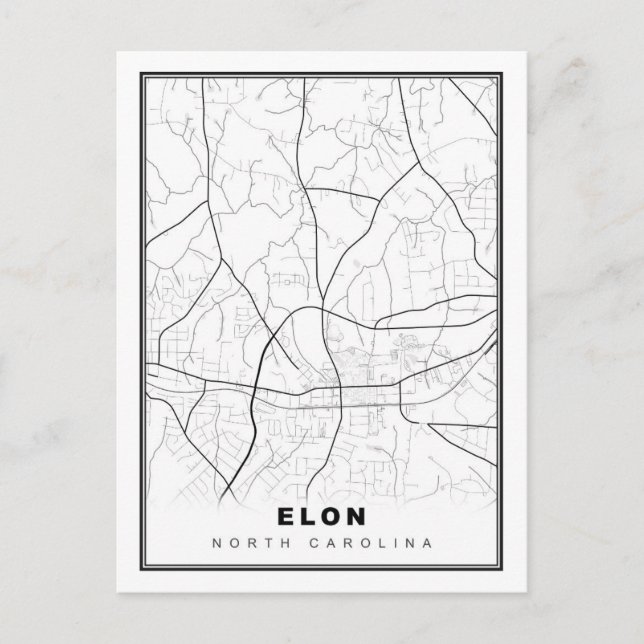 Elon Map Postcard (Front)