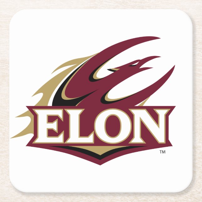 Elon Phoenix Logo Square Paper Coaster (Front)
