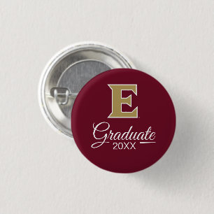 Elon University E 1 Inch Round Button