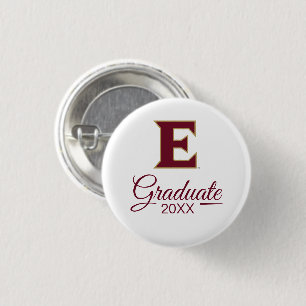 Elon University E 1 Inch Round Button