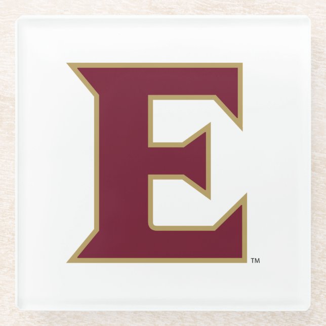 Elon University E Glass Coaster (Front)