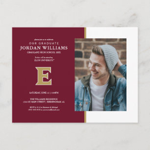 Elon University E   Graduation Announcement Postcard