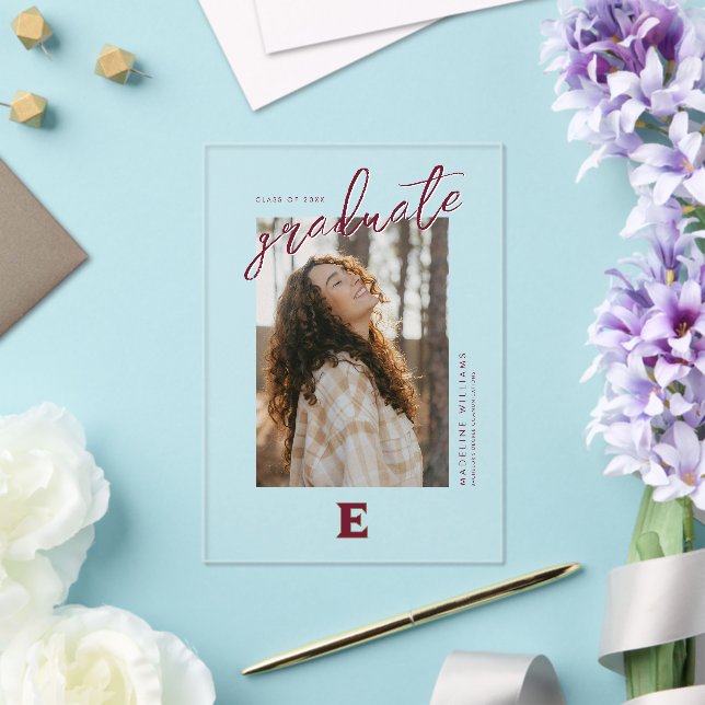 Elon University Graduation Acrylic Invitations (Insitu (Wedding))