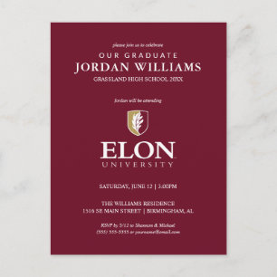 Elon University   Graduation Announcement Postcard
