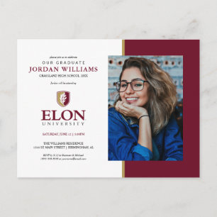 Elon University   Graduation Announcement Postcard