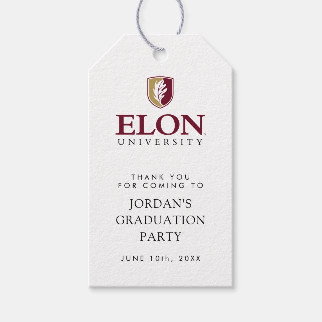 Elon University Graduation Gift Tags (Front)