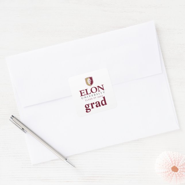 Elon University Graduation Square Sticker (Envelope)