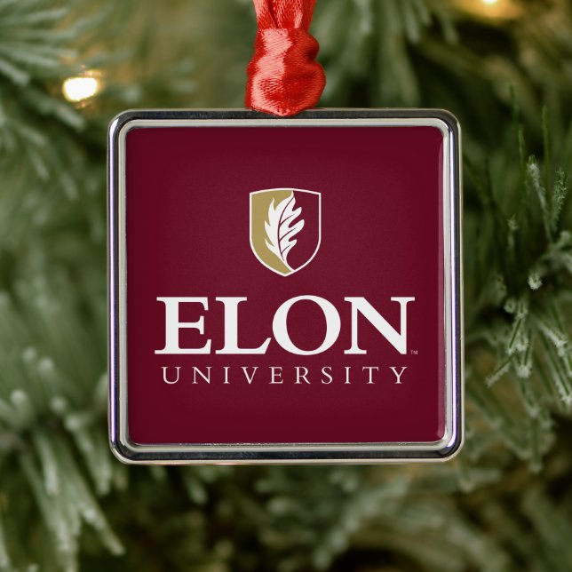 Elon University Metal Ornament (Tree)