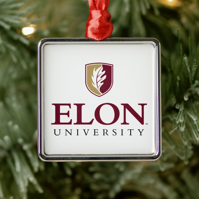 Elon University Metal Ornament (Tree)