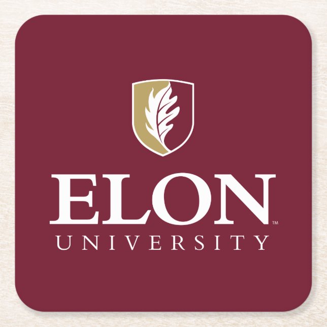Elon University Square Paper Coaster (Front)