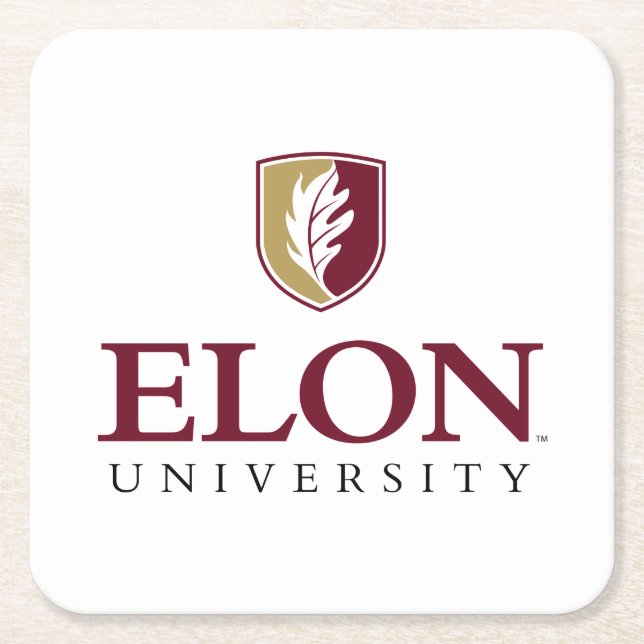 Elon University Square Paper Coaster (Front)