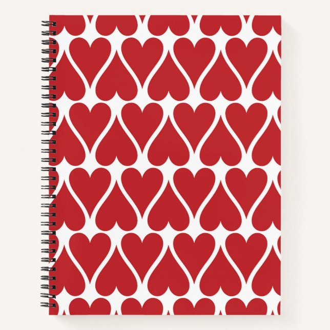 Elongated Red Hearts Notebook (Front)
