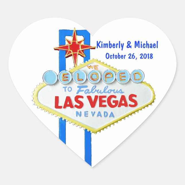 Elope Las Vegas Heart Sticker (Front)