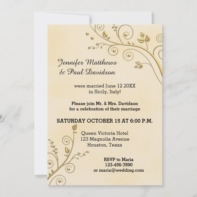 Elope or Post Wedding Party Invitation (Front)