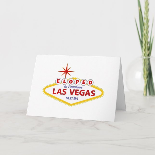 Eloped in Las Vegas Announcement Card (Front)