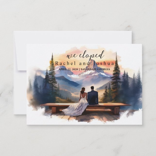 Elopement Announcement Scrip Announcement (Front)