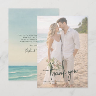 Elopement Beach Wedding Thank You Card