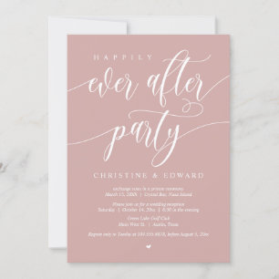 Elopement, Happily Ever After Party, Dusty Rose In Invitation